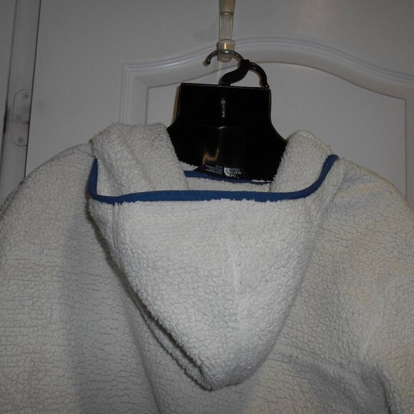 THE NORTH FACE SHERPA ZIPPER POCKET HOODIE PULLOVER JACKET BEIGE BLUE MENS XL - Picture 8 of 12